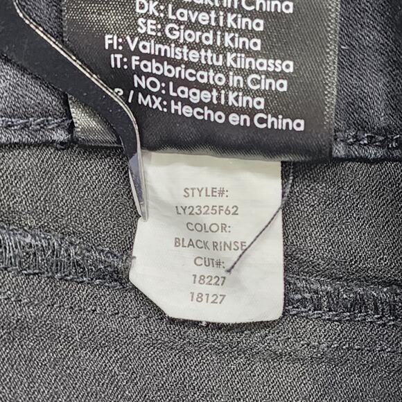 Liverpool Jeans Womens 18W Black Pull On Moto Front Back Seam Zip Hem Jegging - Picture 12 of 16